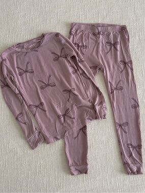 Carter's Girls Mauve Bow-Print Pajama Set